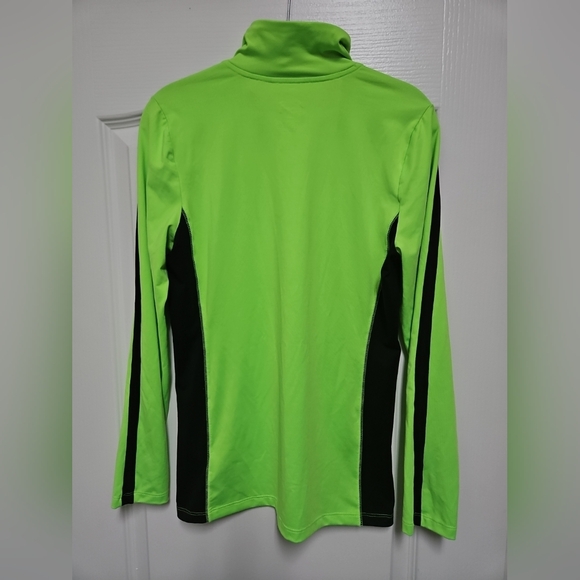 Lauren Ralph Lauren Neon Green and Black Quarter-Zip Pullover. - Picture 3 of 6